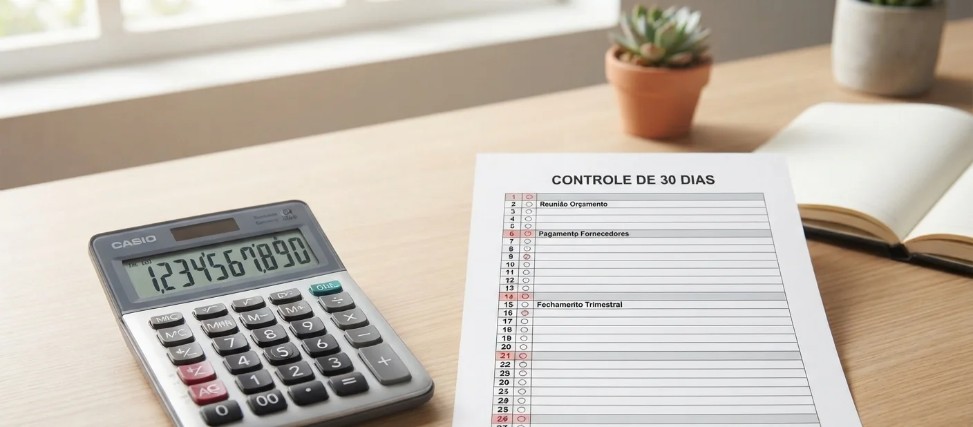 calculadora com calendário de 30 dias
