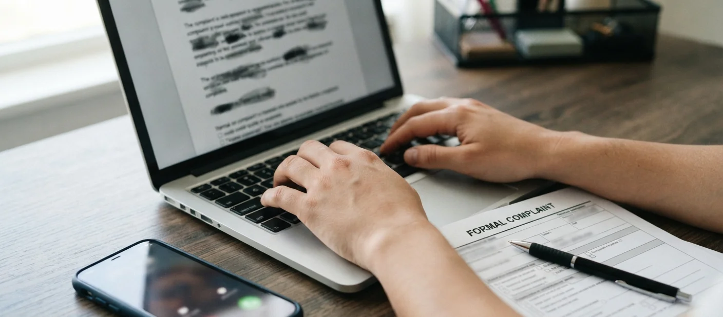 Canais para denunciar assédio sexual no trabalho: registro de denúncia por escrito com documentos e celular